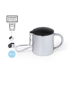 Tasse avec couvercle et mousqueton 145ml