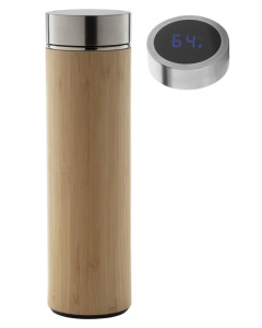 Thermos en inox et bambou avec infuseur et thermomètre
