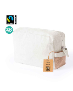Trousse de toilette Fairtrade en jute laminée et coton