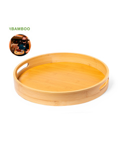 Plateau rond en bambou