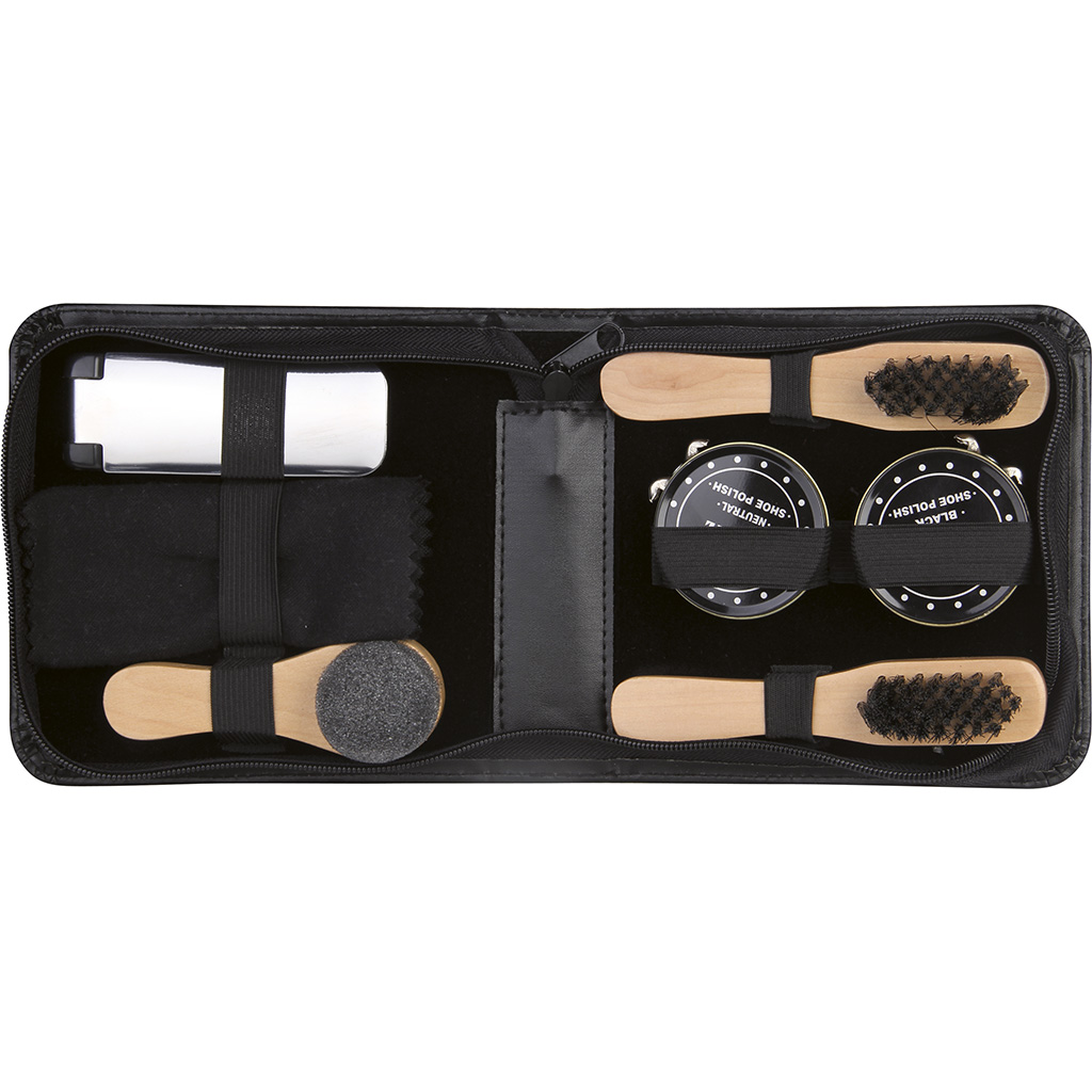Kit De Nettoyage Et Cirage Pour Chaussures Et Sacs En Cuir - Inclus Polaire Et éponge - Taille ~17.5x11 Cm